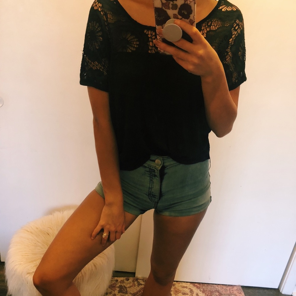 Lace Back Floral Top